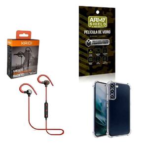 Kit Capinha Samsung S23 Fone Bluetooth Película De Vidro 3D