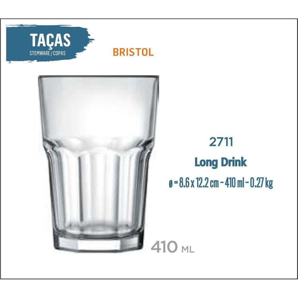 Conjunto De Copos 410ml Bristol Long Drink 12 Peças - Nadir em Promoção é  no Buscapé