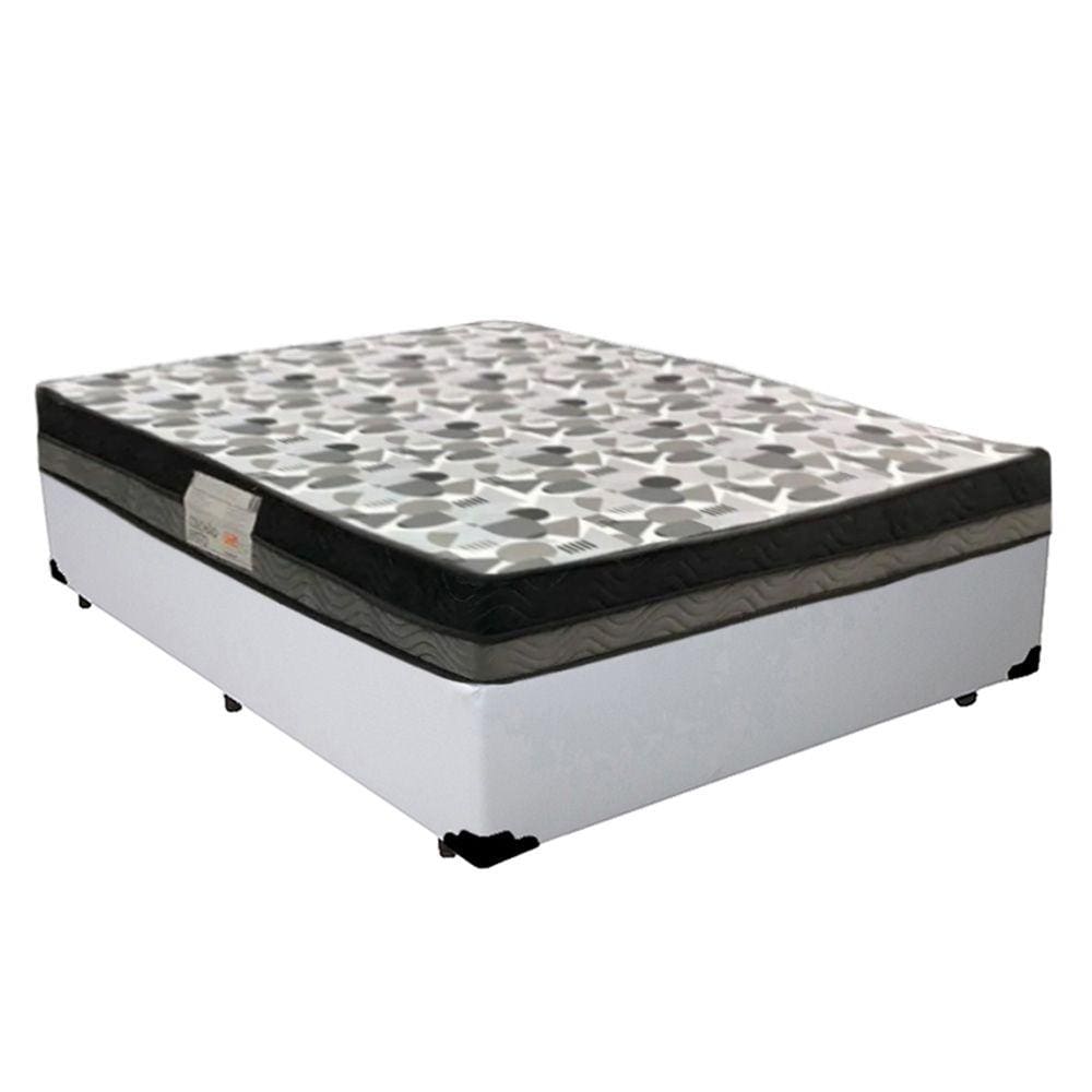 Cama Box Casal Sintético + Colchão Casal Ortobom Iso Dupla Face 60X138X188
