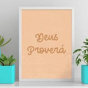 Quadro Deus Proverá 45X34Cm - Com Vidro Branca