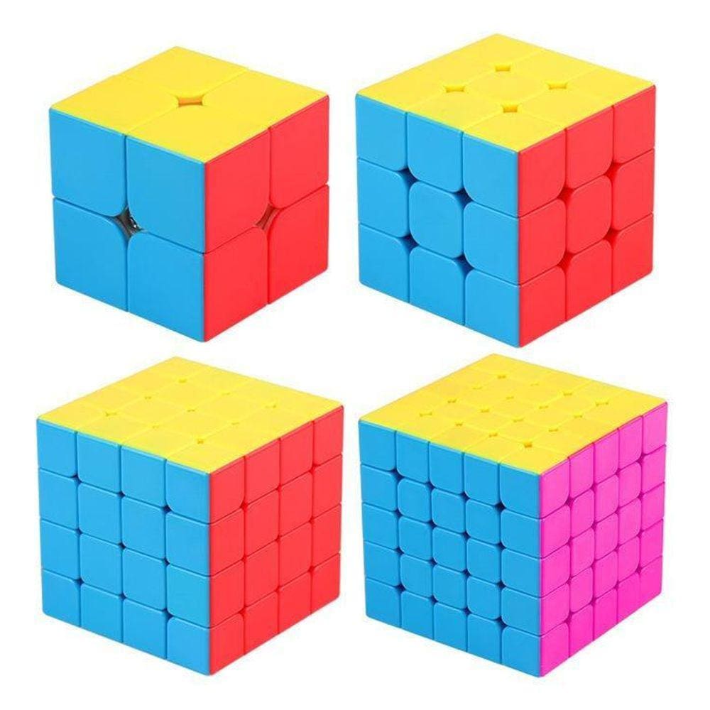 Cubo Mágico Qiyi Kit 4 Peças - Speed 2x2, 3x3, 4x4 e 5x5 S