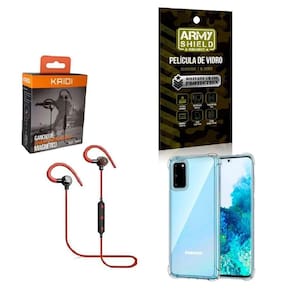 Kit Capinha Samsung S20 Fone Bluetooth E Película 3D