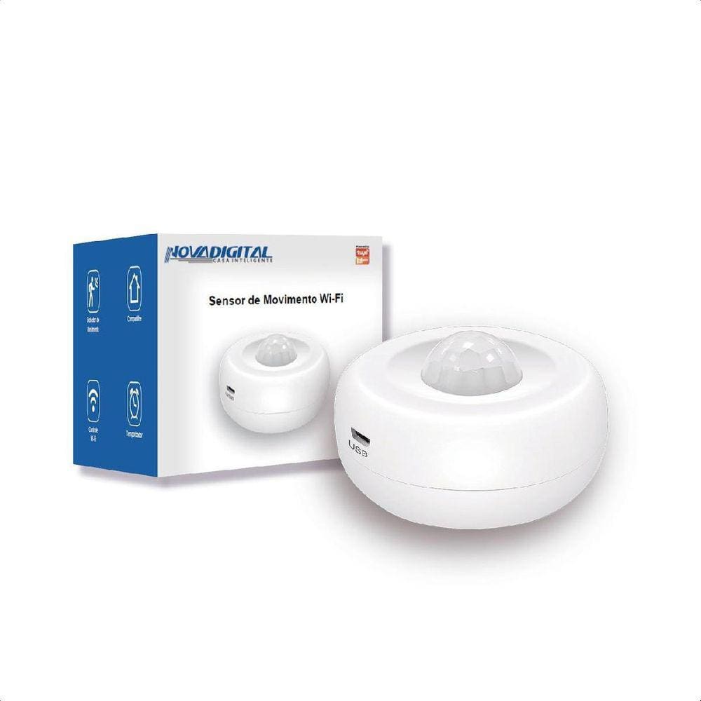 Sensor De Movimento Wi-Fi Novadigital 360 Alexa Google Home