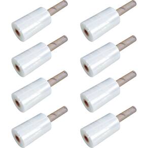 Kit 8 Filme Stretch Plastico Empacotamento Manual 150Mmx300M