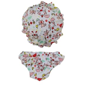Kit Biquini bebê com calcinha e chapéu Estampado