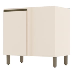 Balcão Canto Reto 1 Porta sem Tampo Connect Off White - Móveis Henn