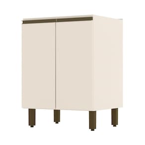 Balcão 2 Portas 60cm sem Tampo Connect Off White - Móveis Henn
