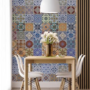 Kit 8 Rolos Papel De Parede Adesivo Azulejo Azullaranja 3,0M