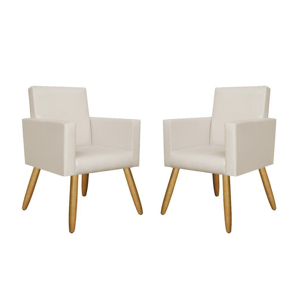 Kit 02 Poltronas Decorativa Sala Oferta Tecido Courino