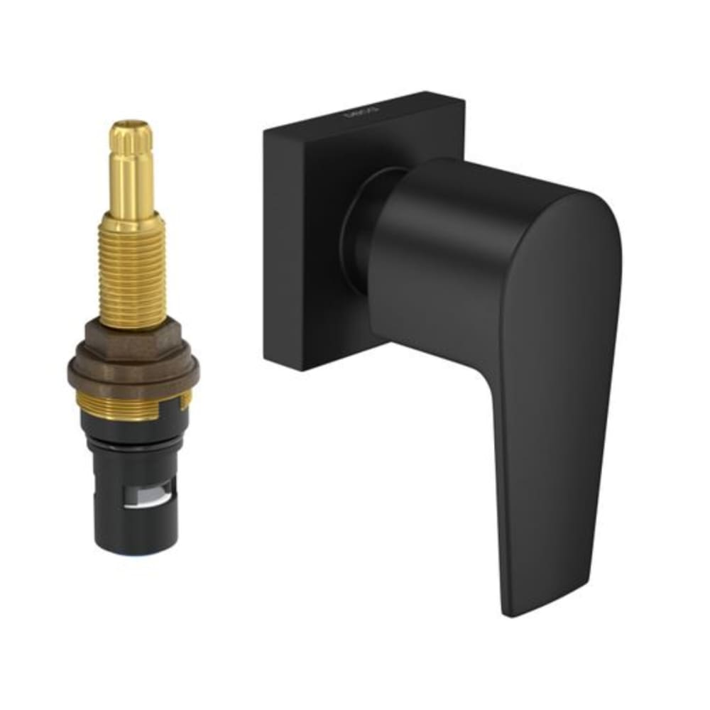 ACABAMENTO PARA REGISTRO DE PRESSÃO 1/2” E 3/4” COM MECANISMO 1/2 VOLTA DECA LEVEL BLACK MATTE 4916.BL26.PQ.MT