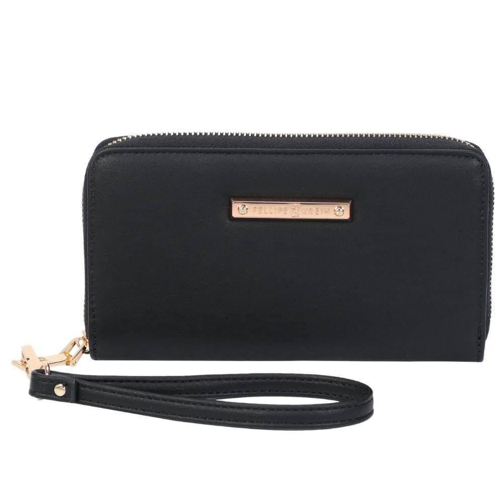Carteira Zíper Alça De Mão Fellipe Krein Aw22 Tresse Preto