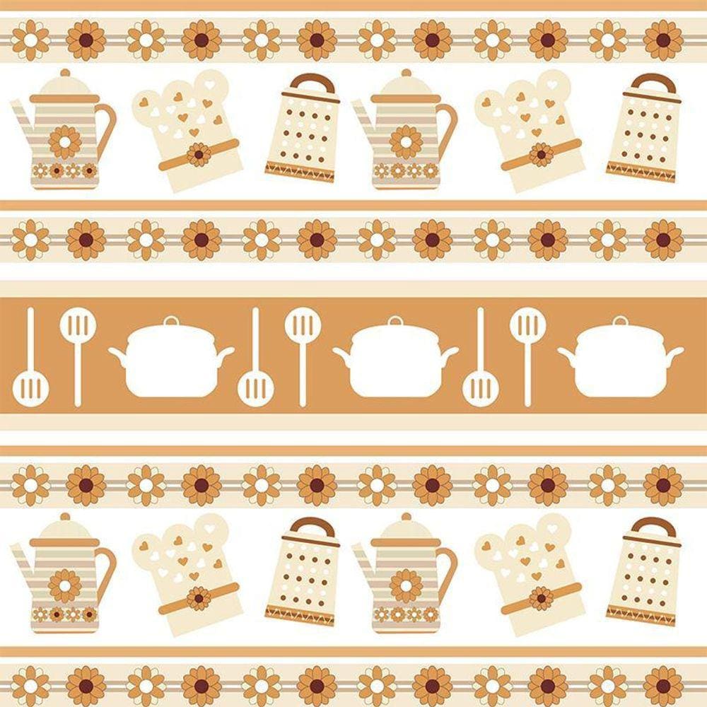 Kit 7 Rolos Papel De Parede Adesivo Flores Laranja 3,0M