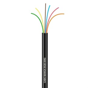 Cabo Manga 6X26 Awg - Sem Blindagem Preto - 40 Metros