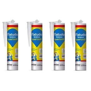 Kit 4 Cola Fixtudo Branco Quartzolit 400G Profissional