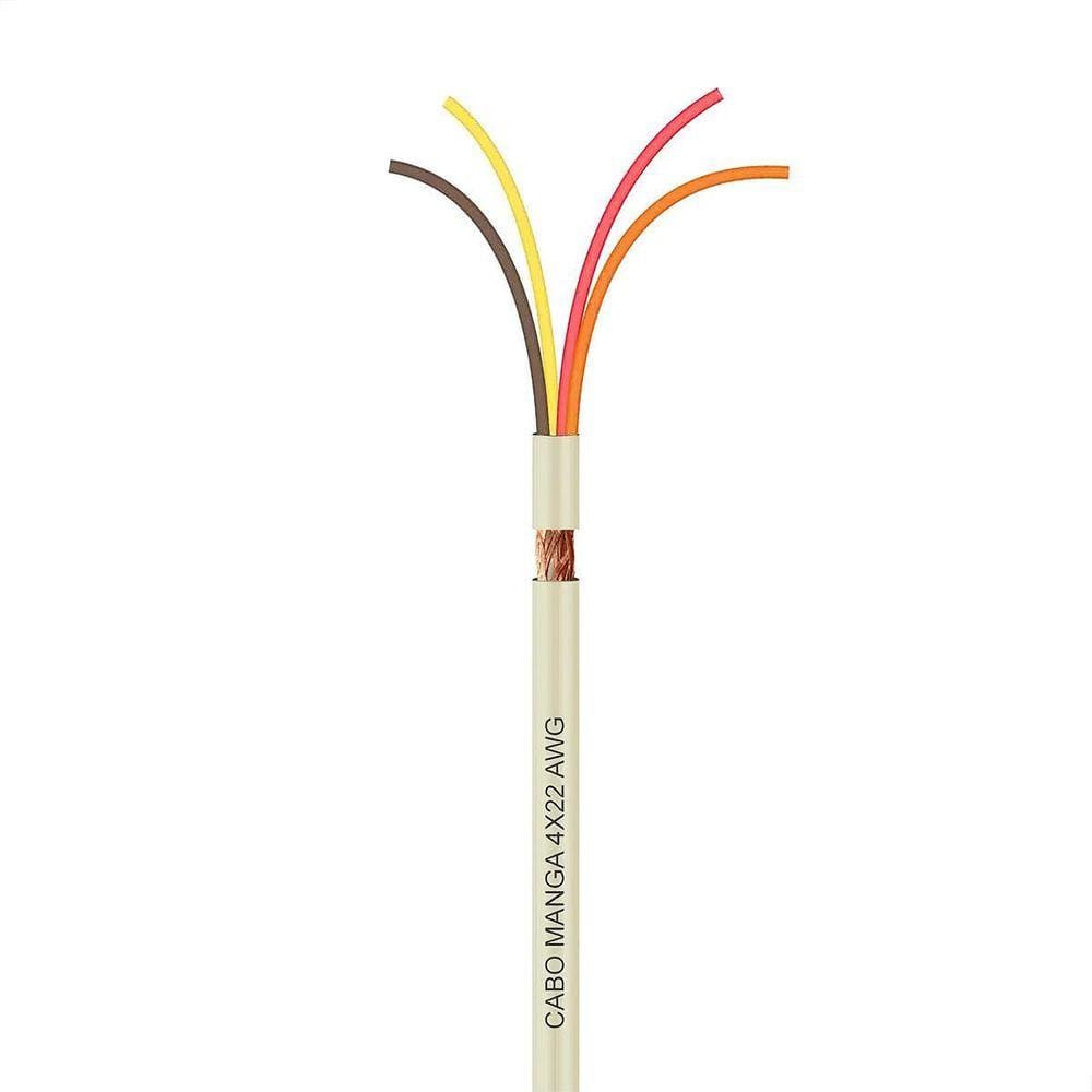 Cabo Manga 4X22 Awg - Com Blindagem Bege - 10 Metros