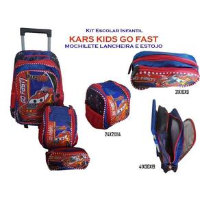 Kit Escolar Mochila 35Cm + Lancheira + Estojo Kars Kids Go