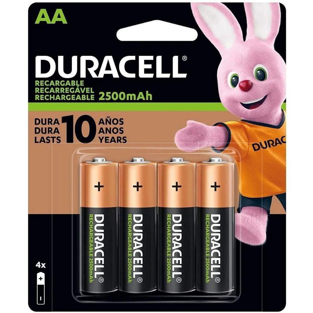 Kit 4 Pilha Aa Recarregável Duracell 2500 Mah