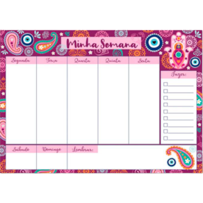 Bloco planner Semanal Me Encanta 50 Fls decoradas Proteção