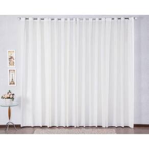Cortina De Malha 200X160 Com Ilhós Sala De Jantar - Palha