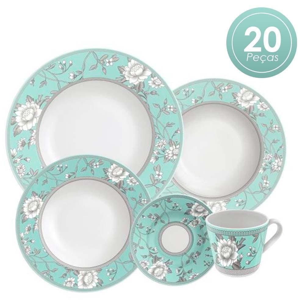 Aparelho De Jantar Porcelana 20 Peças Helen Tramontina Uni