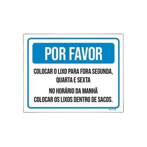 Kit 10 Placas Por Favor Colocar Lixo Para Fora