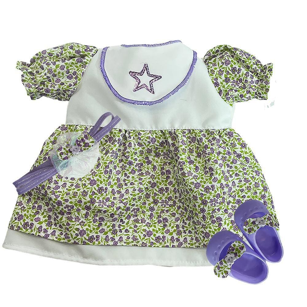 Roupa boneca reborn vestido unicornio iris laco de fita