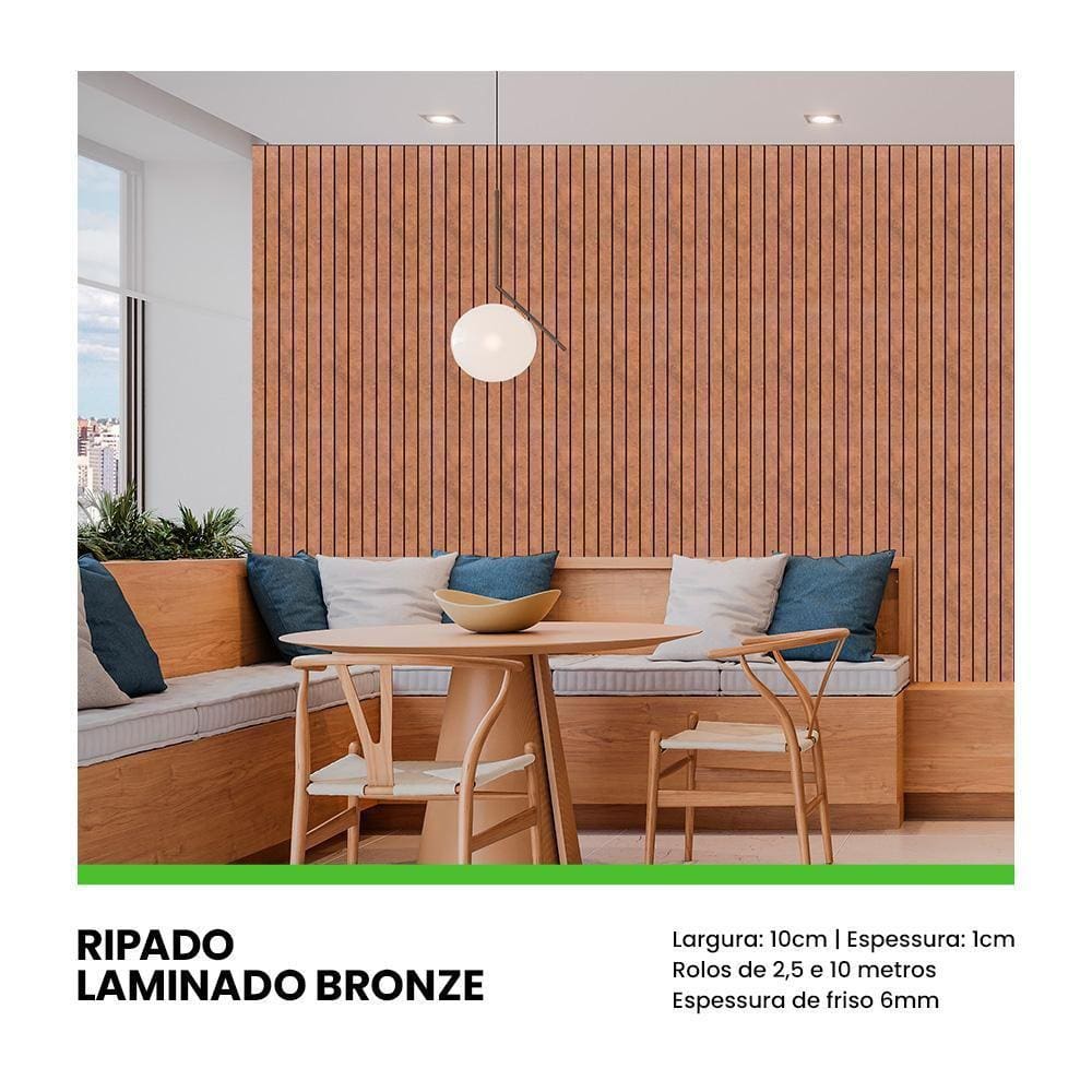 Painel Ripado Laminado Eva 10Cm Largura Cor Bronze Linha