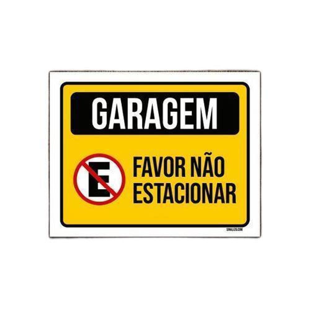 Kit 5 Placas Garagem Favor Não Estacionar