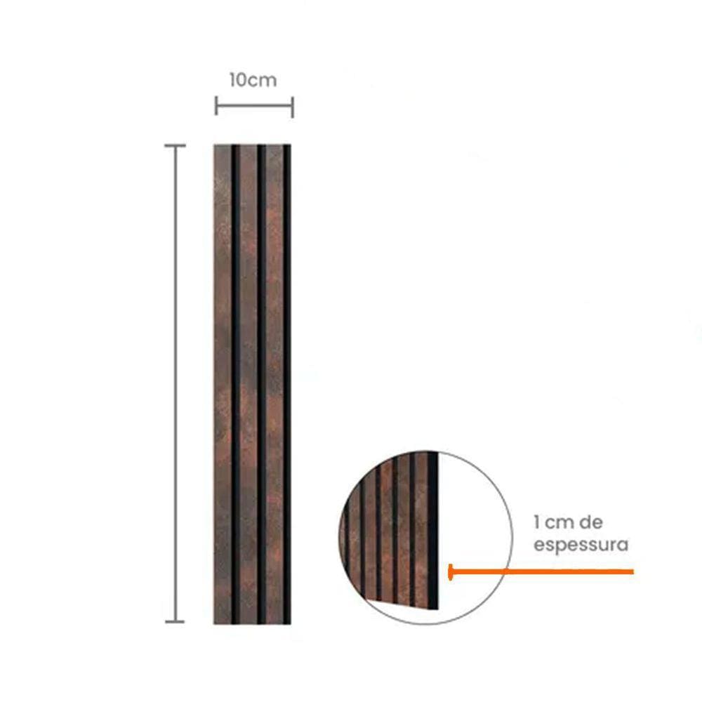 Painel Ripado Eva Laminado Autocolante 10Cm Urban Corten 10M