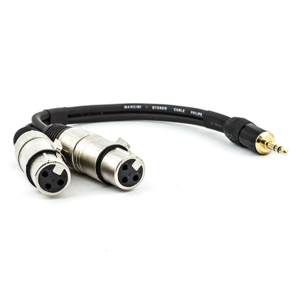 Cabo P2 Estereo Para 2 Xlr Femea - 3 Metros