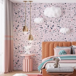Kit 5 Rolos Papel De Parede Adesivo Granilite Rosa 3,0M