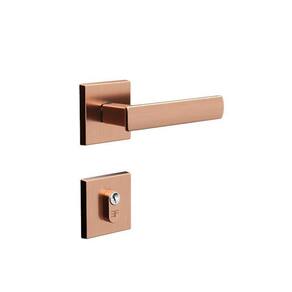 Fechadura Externa 3F 741E/117 Roseta Quadrada Rose Gold