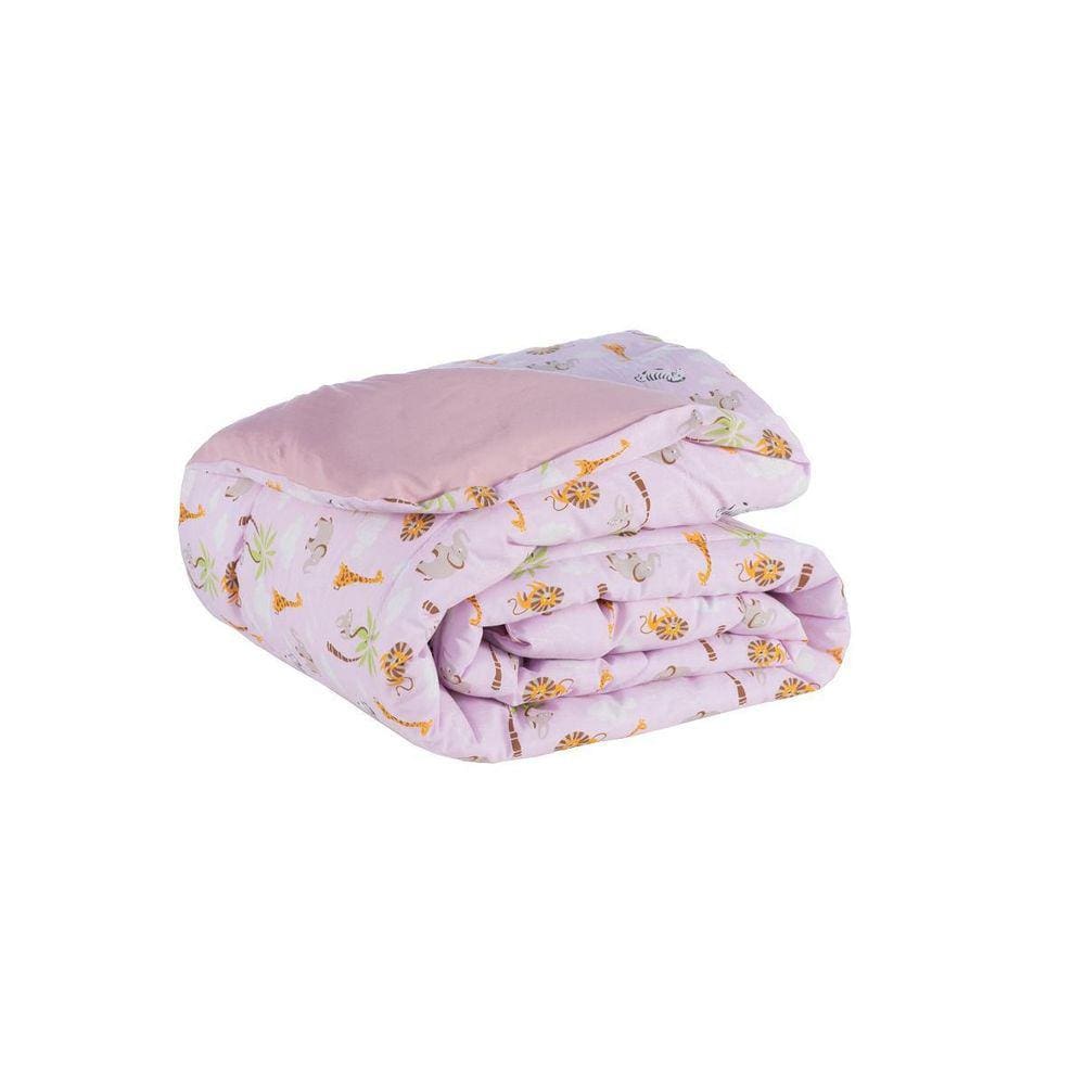 Coberta Cama Solteiro Inverno Safari Rose Reversivel