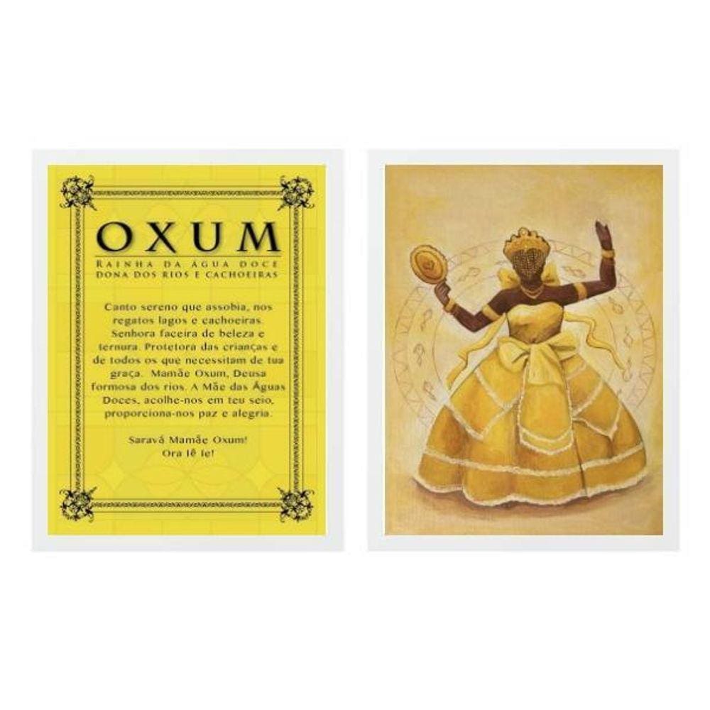 Kit 2 Quadros Oração Oxum 45X34Cm - Com Vidro