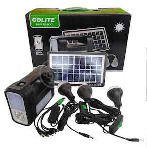 Kit Lanterna Placa Solar Carregador Portatil Energia