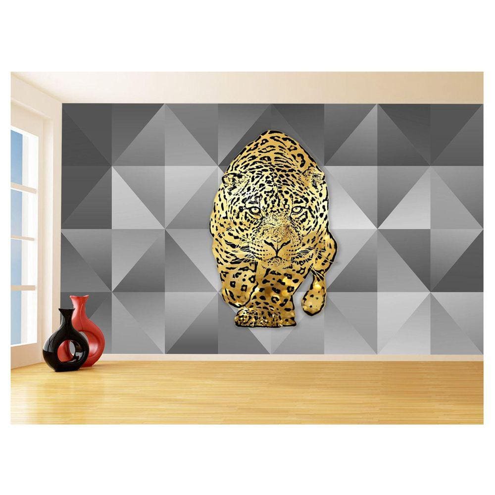 Papel De Parede 3D Animais Pop Art Onça Pintada 3,5M Pxa107