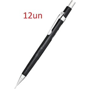 Kit 12Un Lapiseira 0.7 Mm Ponta Fina Técnica Metal