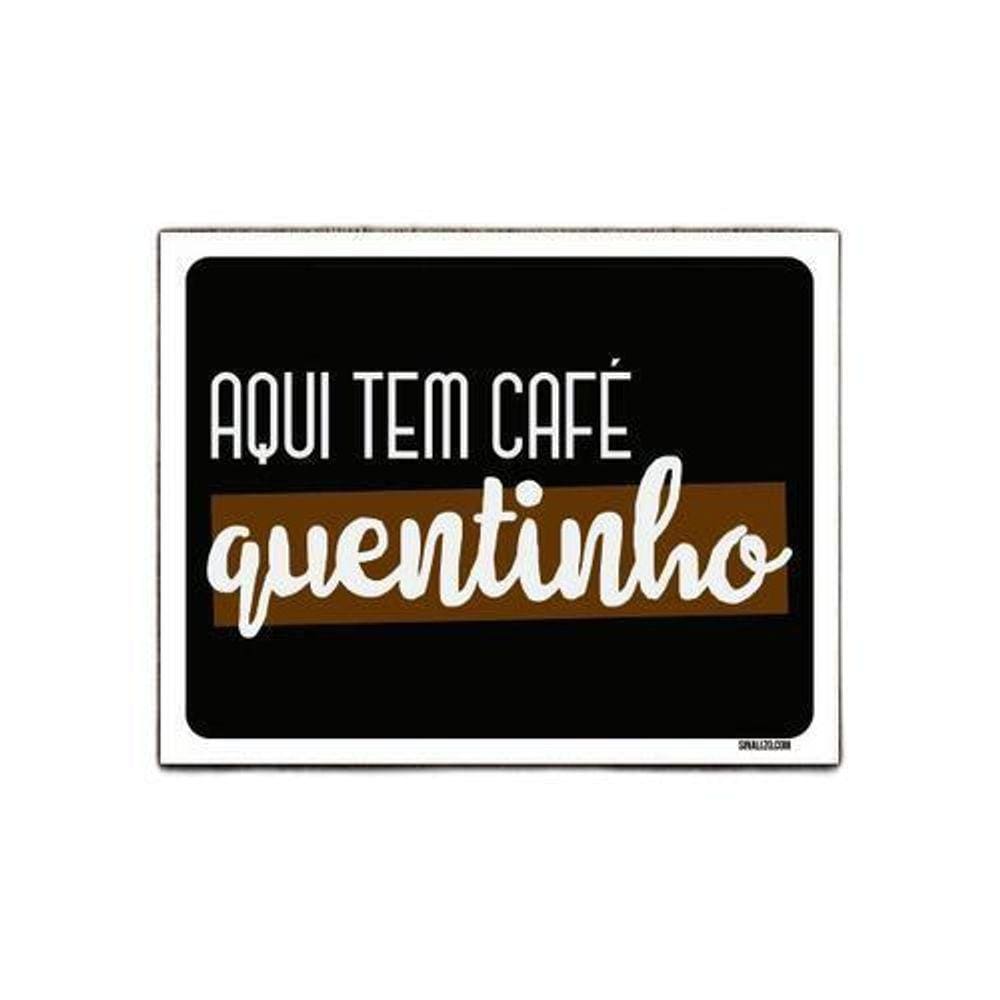 Kit 5 Placas Decorativa - Aqui Tem Café Quentinho
