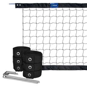 Kit Vôlei De Praia Preta Rede Oficial 2 Faixas+Fita Marcação
