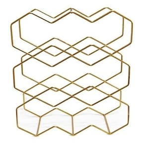 Suporte Para Vinhos De Metal - Dourado - 9 Garrafas