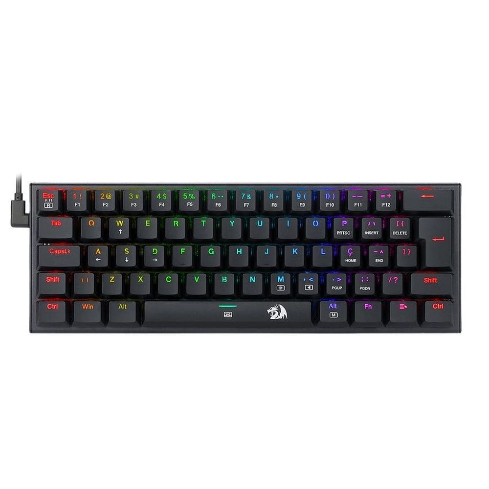 Teclado Mecânico Gamer Anivia Preto Rgb Com Switch Azul