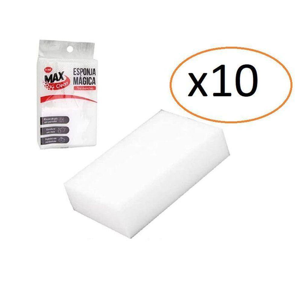 Kit 10 Esponja Mágica Bucha Melanina Max Clean Parede Vidro