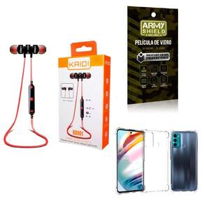 Kit Capa Motorola G60 + Fone Esportivo E Película De Vidro