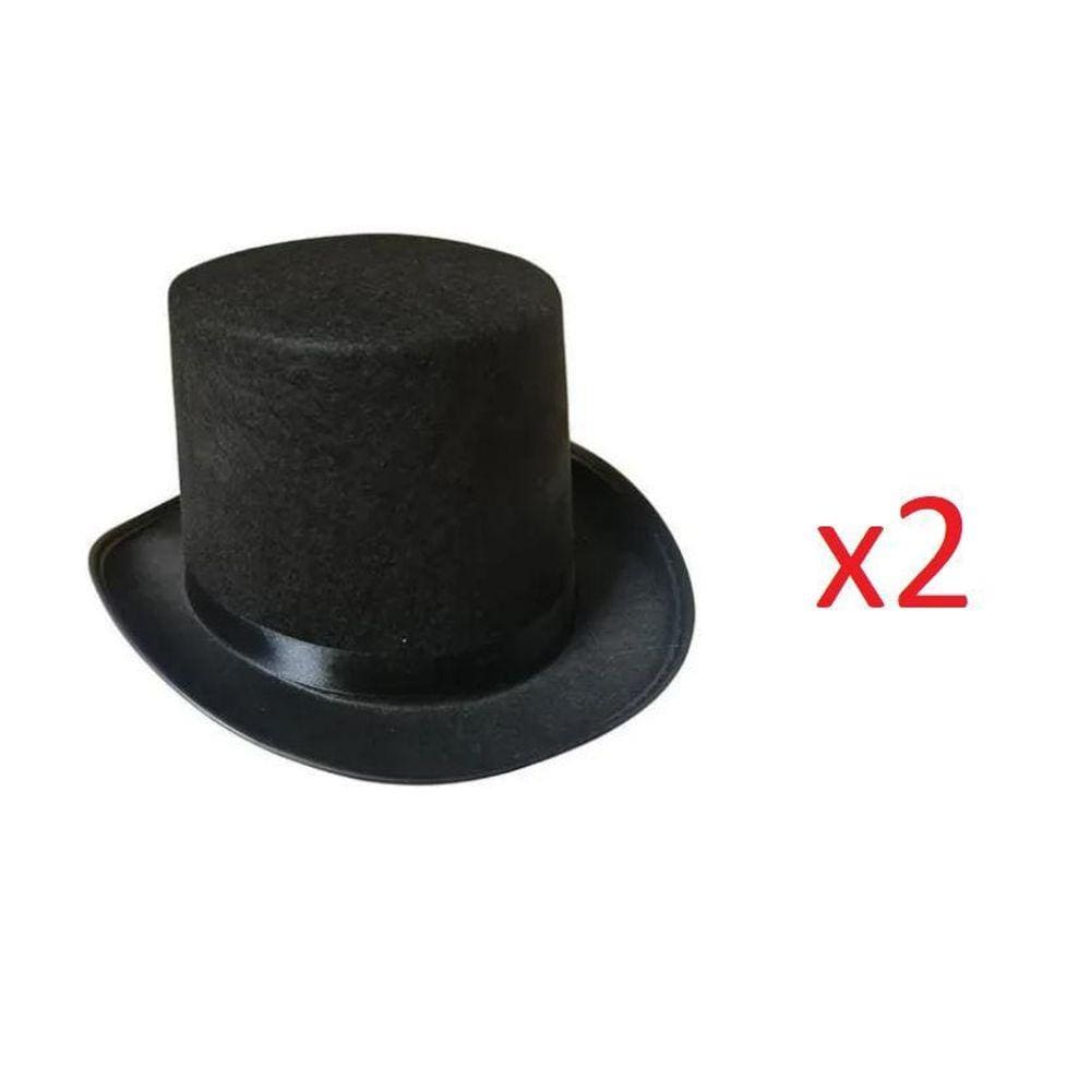 2 Unidades Cartola Chapéu Magico Preto Tamanho Único Adulto