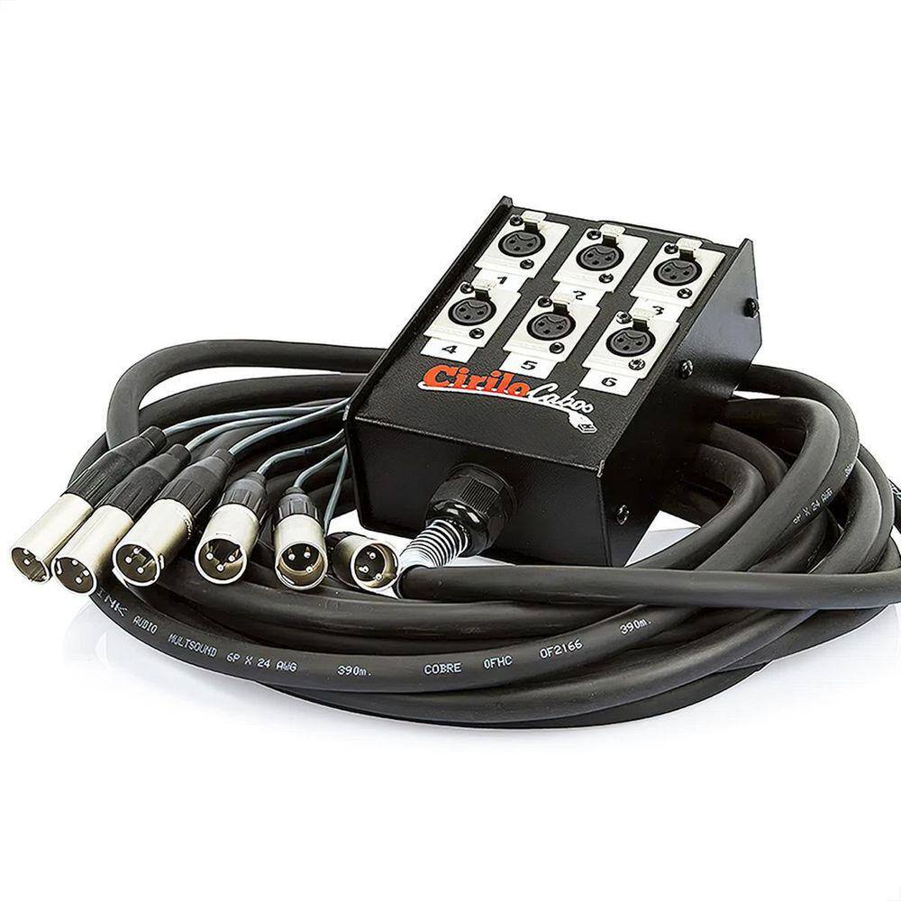 Medusa 6 Vias Montada Conectores Amphenol - 20 Metros