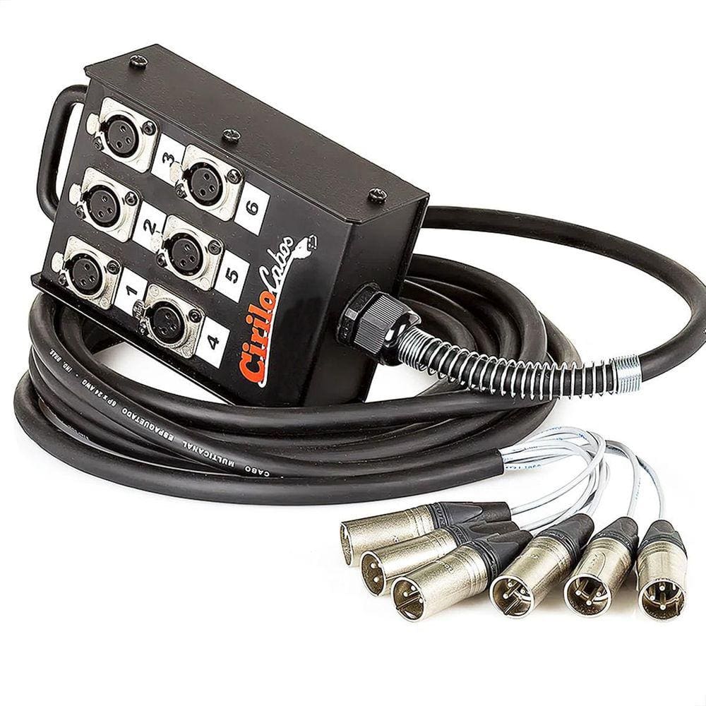 Medusa 6 Vias Com Conectores Xlr Neutrik - 80 Metros