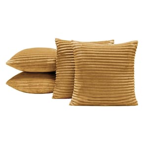 Almofadas Cheias Velvet Bariloche 45X45Cm 04 Peças Mostarda
