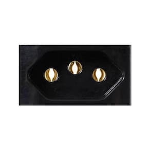 Kit 15 Modulo Tomada 2P+T 10A 250V Preto Pezzi Linha 50000
