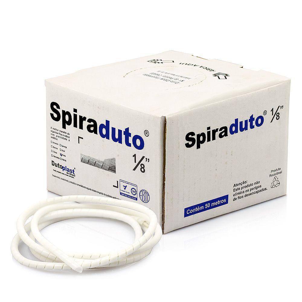 Organizador De Fios E Cabos Spiraduto 1/8 Branco - 30 Mt