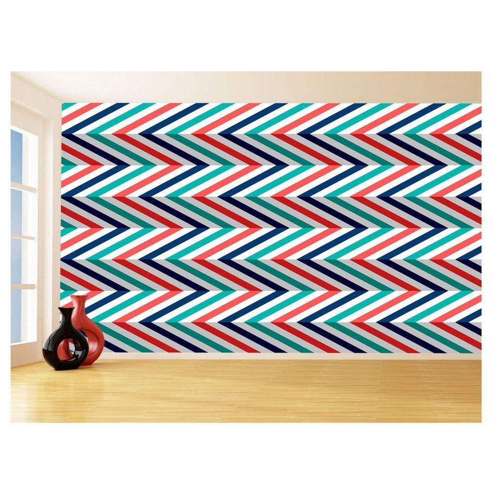 Papel De Parede 3D Sala Chevron Zig Zag Listras 3,5M Zig44